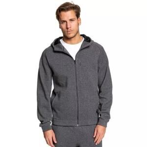 Quiksilver Adapt Hoodie Sweatshirt Full Zip Gray Snowboard Ski Men’s Size L
